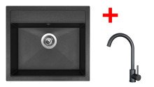 Sinks SOLO 560 Granblack + ARCO černá matná 